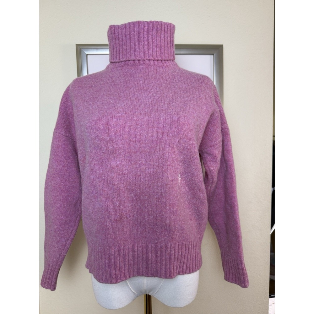Sporty & Rich Wool Sweater Turtle Neck Cropped‎ | Pink | Womens Size XS